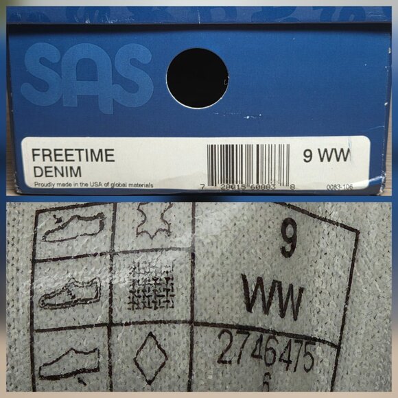 NEW!!! SAS Free Time Denim/Gray Orthopedic Walking Shoes, Nursing – Size: 9WW - Picture 11 of 11